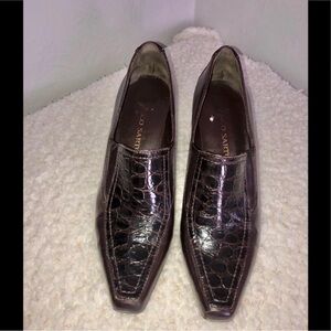 Franco Sarto Chocolate Croc-Patterned Flats